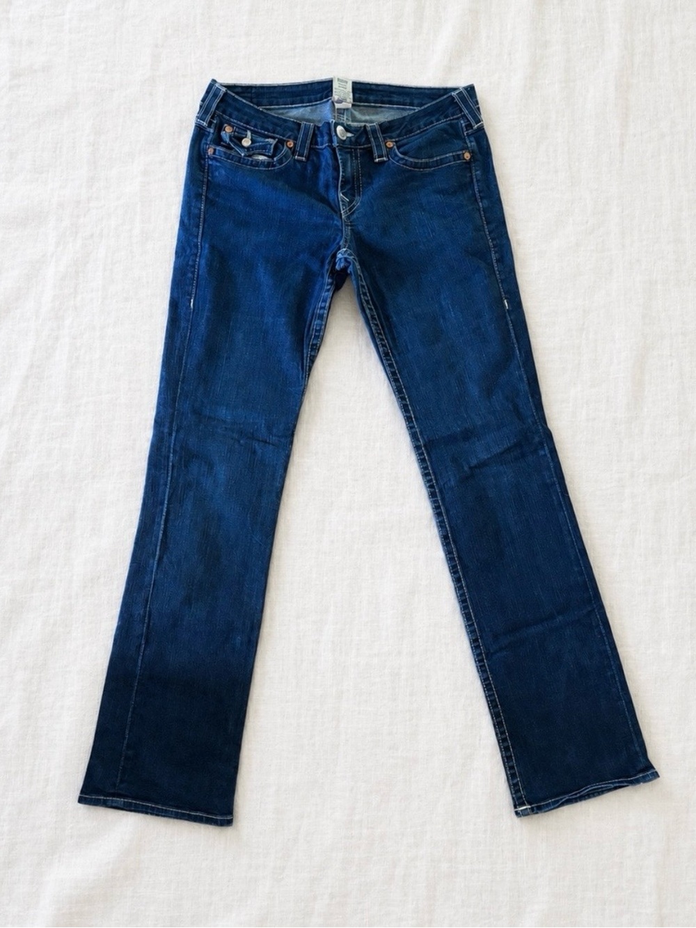 Y2K True Religion Band Jeans Classic Dark Blue Women's Straight Jeans size 32
